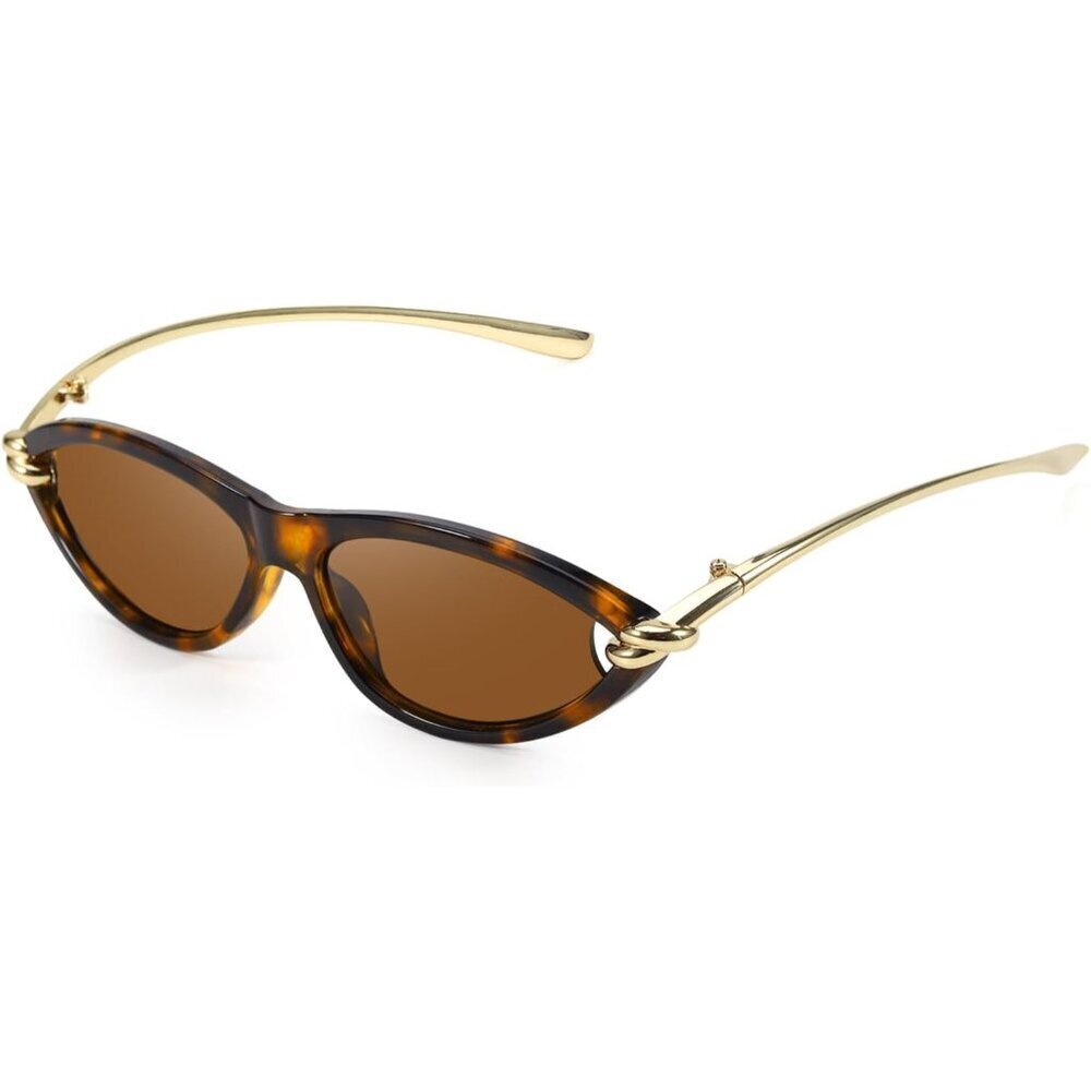 Gold Cat Eye Sunglasses for Women Retro Stylish Designer UV Protection